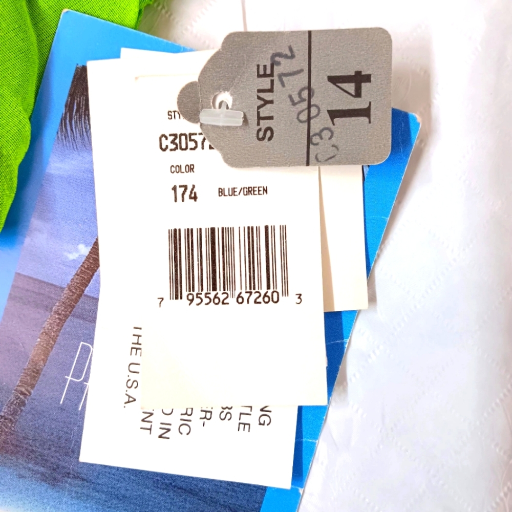 NWT R.J. Collection By Chelsea Rousso Maxi Shift Dress | Blue- Green - Picture 6 of 12